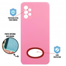 Capa para Samsung Galaxy A72 - Case Silicone Safe Glass Rosa